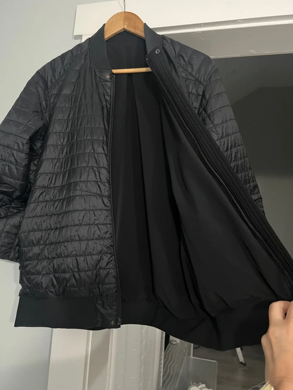 Lululemon Switch Over Reversible Men's Black Bomber Jacket Quilted size L - Picture 4 of 13